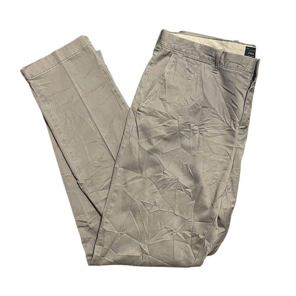 J Crew Pants Mens 34x34 Gray Chino‎ Cotton Slacks Trousers Business Career